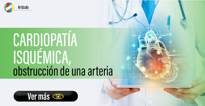 Cardiopatía isquémica, obstrucción de una arteria.